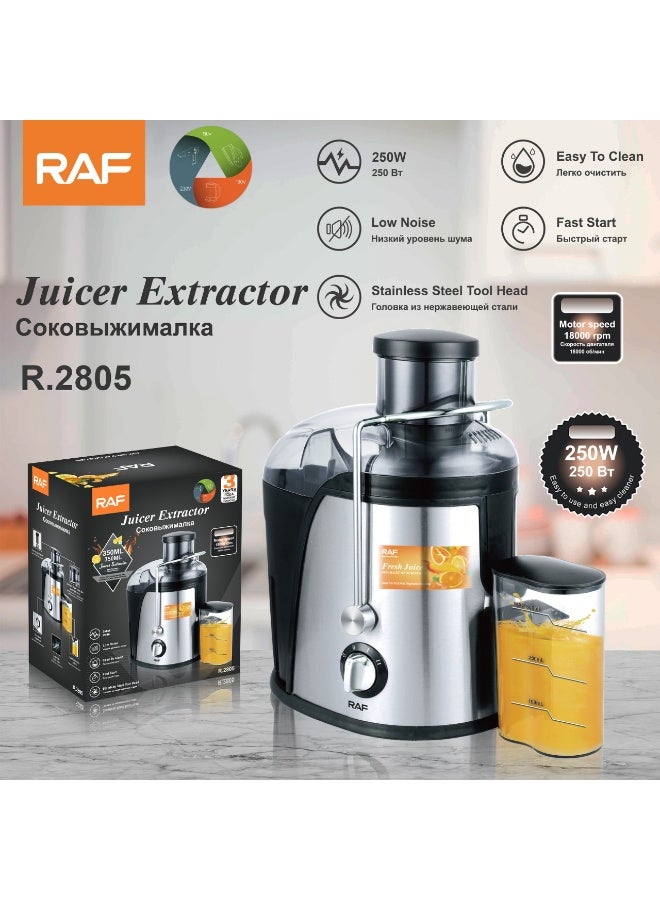 RAF 250W Juicer Extractor – Stainless Steel Fast Juice Maker with 350ml Jug, 18,000 RPM Motor & Low Noise Operation - Image 5