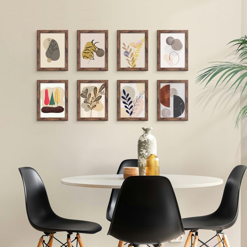 Fisnish 5x7 Picture Frame, for Tabletop Display, Horizontal or Vertical Wall Mounting, Brown - Image 2