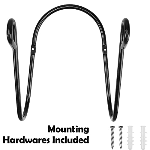 AMAZIO® Iron Water Hose Pipe Holder Hanger for Garden Hotel, Backyard and Outdoor Wall Mount Watering Hose Holder Holds Over 150ft – Black - Image 2