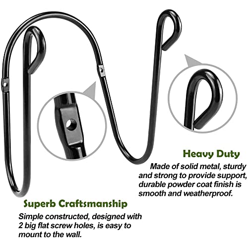 AMAZIO® Iron Water Hose Pipe Holder Hanger for Garden Hotel, Backyard and Outdoor Wall Mount Watering Hose Holder Holds Over 150ft – Black - Image 3