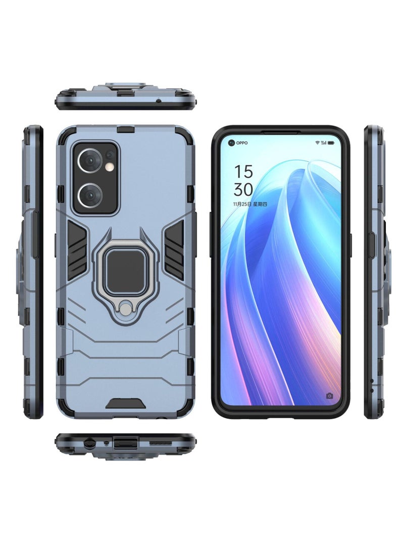 Blue protective cover with ring bracket For Oppo - Image 2