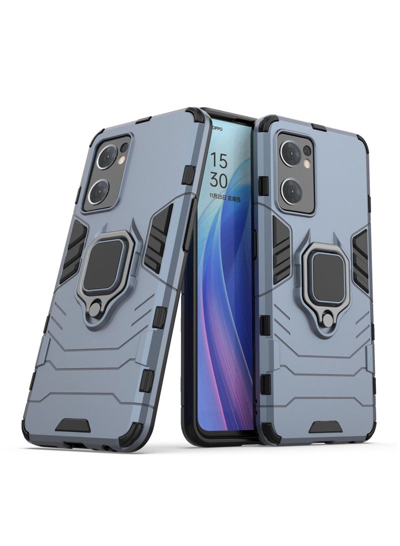 Blue protective cover with ring bracket For Oppo - Image 1