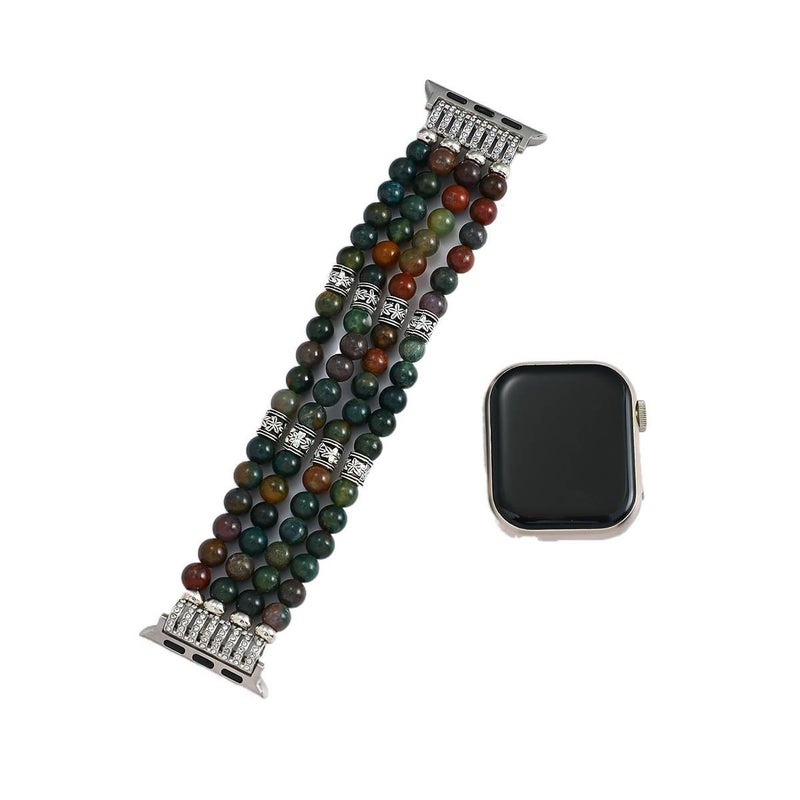 Black Resin Bracelet Strap Smartwatch Band Compatible with Apple Watch with Adjustable Fit Replacement Strap for Daily Wear - Image 1