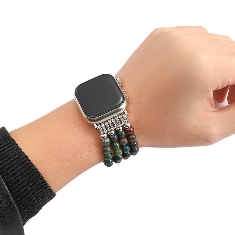 Black Resin Bracelet Strap Smartwatch Band Compatible with Apple Watch with Adjustable Fit Replacement Strap for Daily Wear - Image 5
