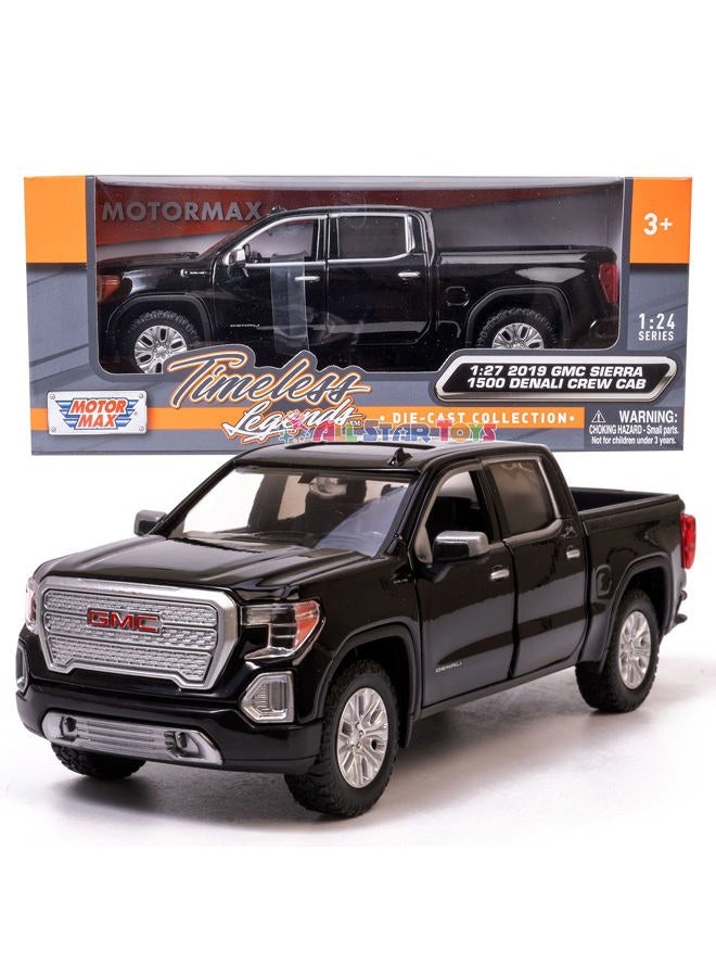 MOTORMAX موديل سيارة ميني 1/27 من موتور ماكس 79362BK جي إم سي سييرا 1500 دينالي (2019، أسود) - Image 1