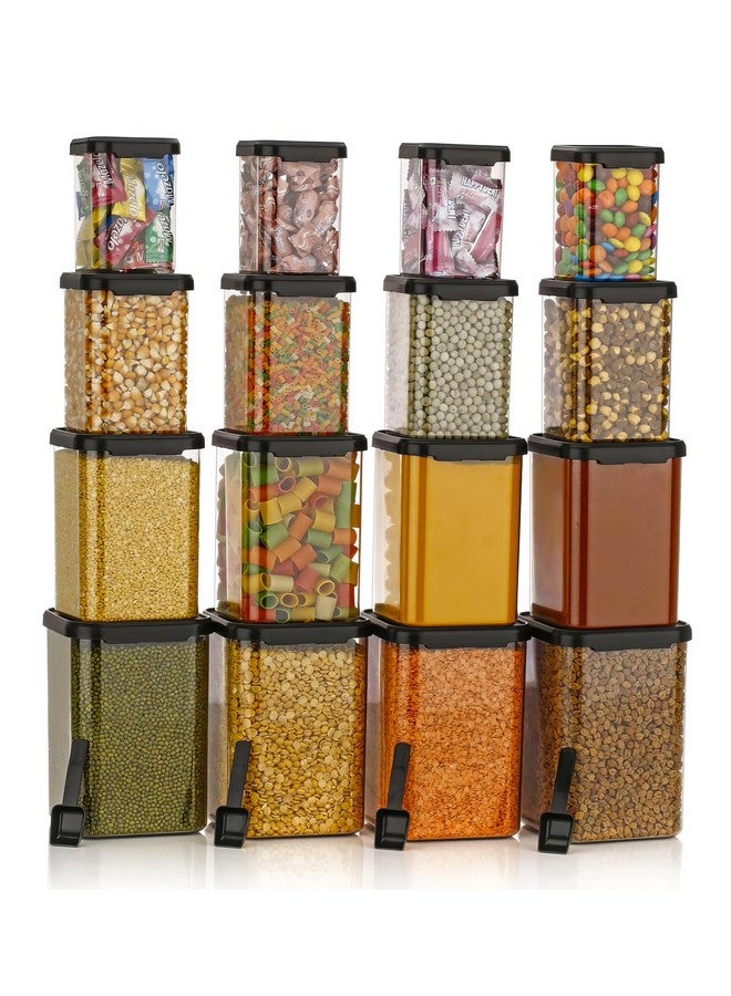 KWER Air Tight Containers For Kitchen Storage Set, BPA Container For Kitchen Storage Set, Kitchen Organizer And Kitchen Accessories Items & Storage (350ml+650ml+950ml+1400ml)(Set Of 16) (Plastic) - Image 1