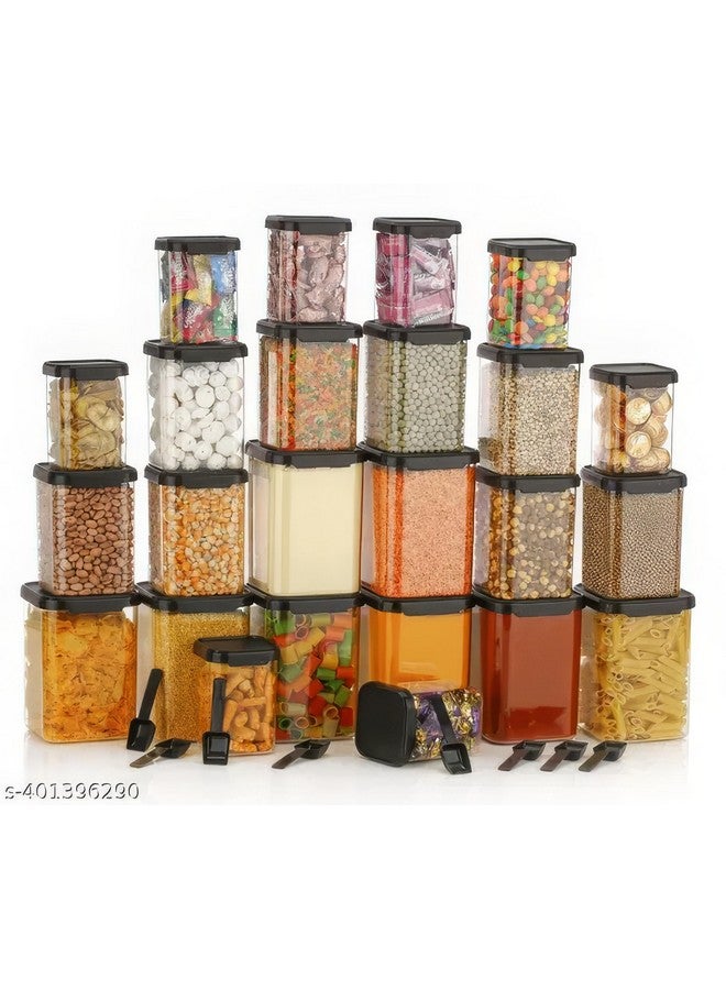 KWER Air Tight Containers For Kitchen Storage Set, BPA Container For Kitchen Storage Set, Kitchen Organizer And Kitchen Accessories Items & Storage (350ml+650ml+950ml+1400ml)(Set Of 16) (Plastic) - Image 4