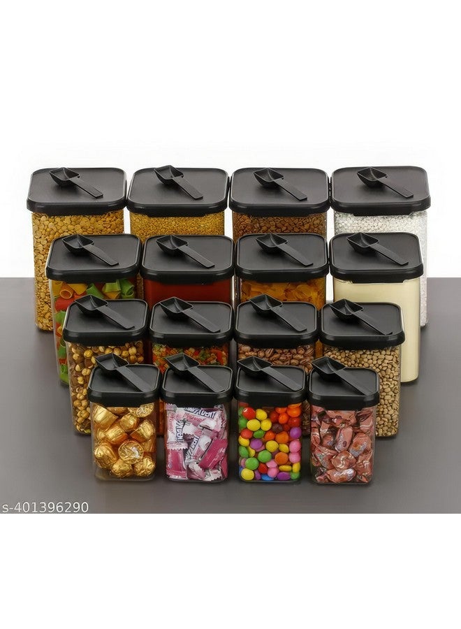 KWER Air Tight Containers For Kitchen Storage Set, BPA Container For Kitchen Storage Set, Kitchen Organizer And Kitchen Accessories Items & Storage (350ml+650ml+950ml+1400ml)(Set Of 16) (Plastic) - Image 2