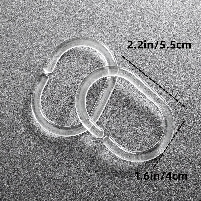 24 Pack Transparent Plastic Shower Curtain Hooks C Shape Rings for Bathroom - Image 4