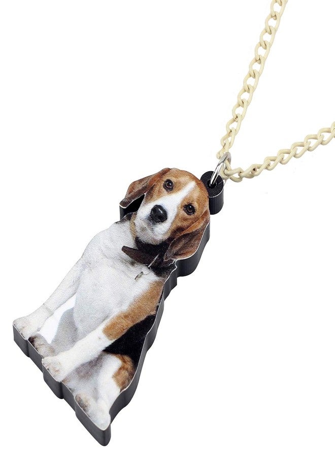 NEWEI Acrylic Sitting Beagle Dog Necklace Chain Pendants Choker Trendy Animal Pet Charm Jewelry for Women Gifts - Image 3