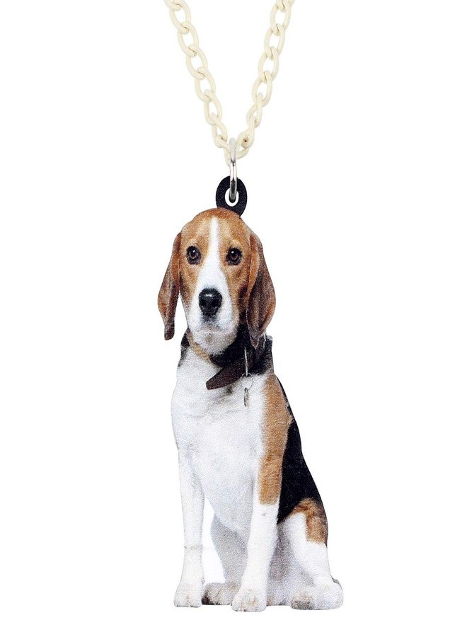 NEWEI Acrylic Sitting Beagle Dog Necklace Chain Pendants Choker Trendy Animal Pet Charm Jewelry for Women Gifts - Image 1