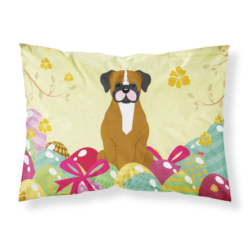 Caroline's Treasures Easter Eggs Flashy Fawn Boxer Fabric Standard Pillowcase 