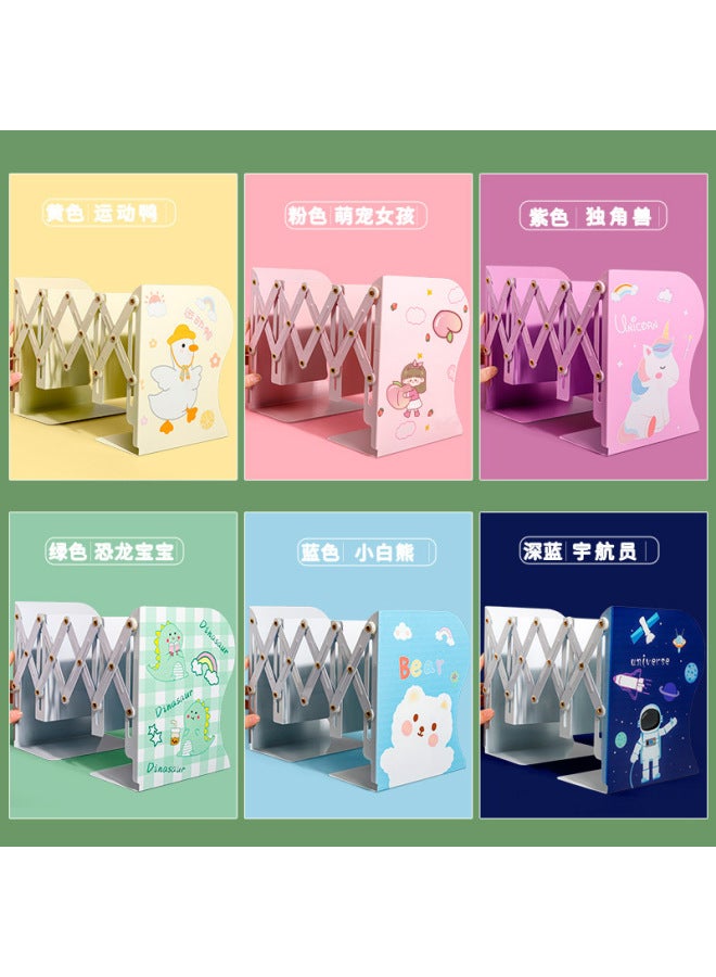 Kaba Bear Retractable Folding Office Desk Book Stand Student Book Display Stand Cartoon Children's Stationery Folder Bookshelf - Image 2