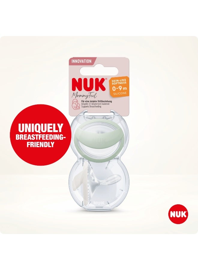 NUK MommyFeel Skin Like Feel Pacifiers | 0-9 Months | Breastfeeding Friendly Soothers | BPA-Free Silicone | Blush & Sandstone | 2 Count - Assorted - Image 4