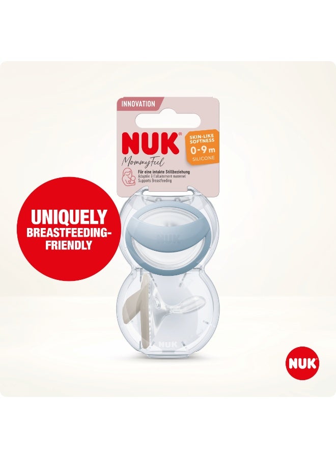 NUK MommyFeel Skin Like Feel Pacifiers | 0-9 Months | Breastfeeding Friendly Soothers | BPA-Free Silicone | Blush & Sandstone | 2 Count - Assorted - Image 1