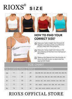 RIOXS Women's Sports Bra Yoga Underwear Adjustable Back Strap Wireless Padded Sports Bras Shockproof Comfy Soft Stretch Seamless Tank Tops Solid Color Neckless Bra For Women Ladies  - Image 2