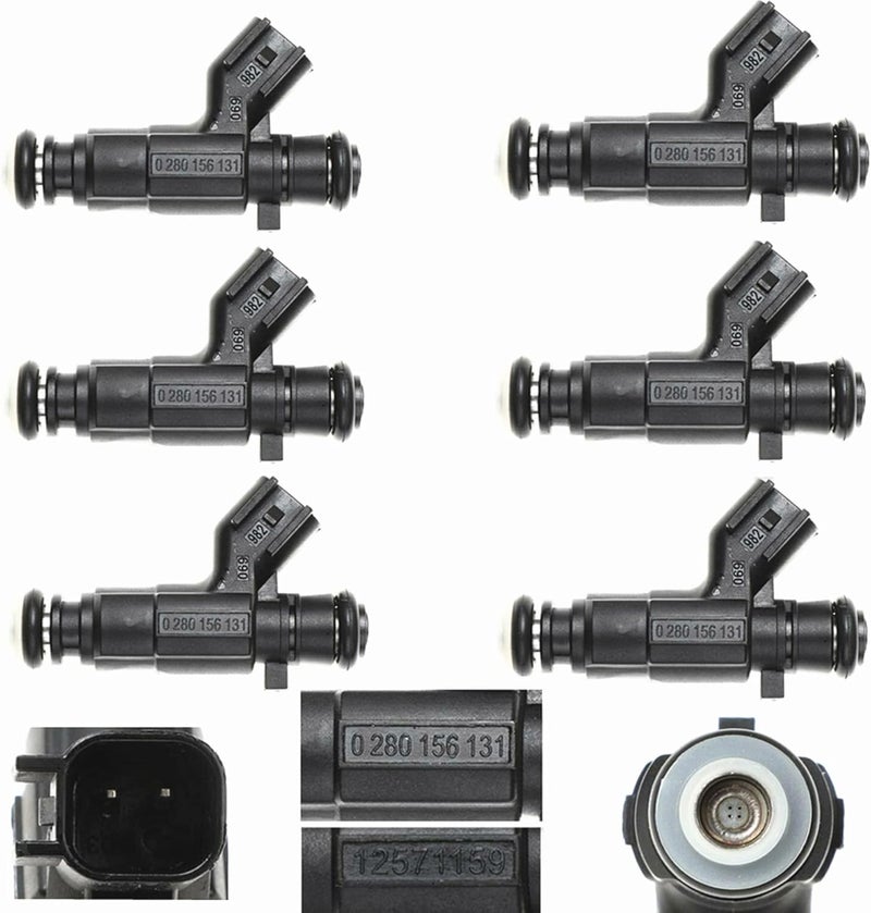 IXGKHC 6x Fuel Injectors 0280156131 for Chevrolet Malibu, Suzuki, Pontiac 3.6L (2007-2010) - Image 1