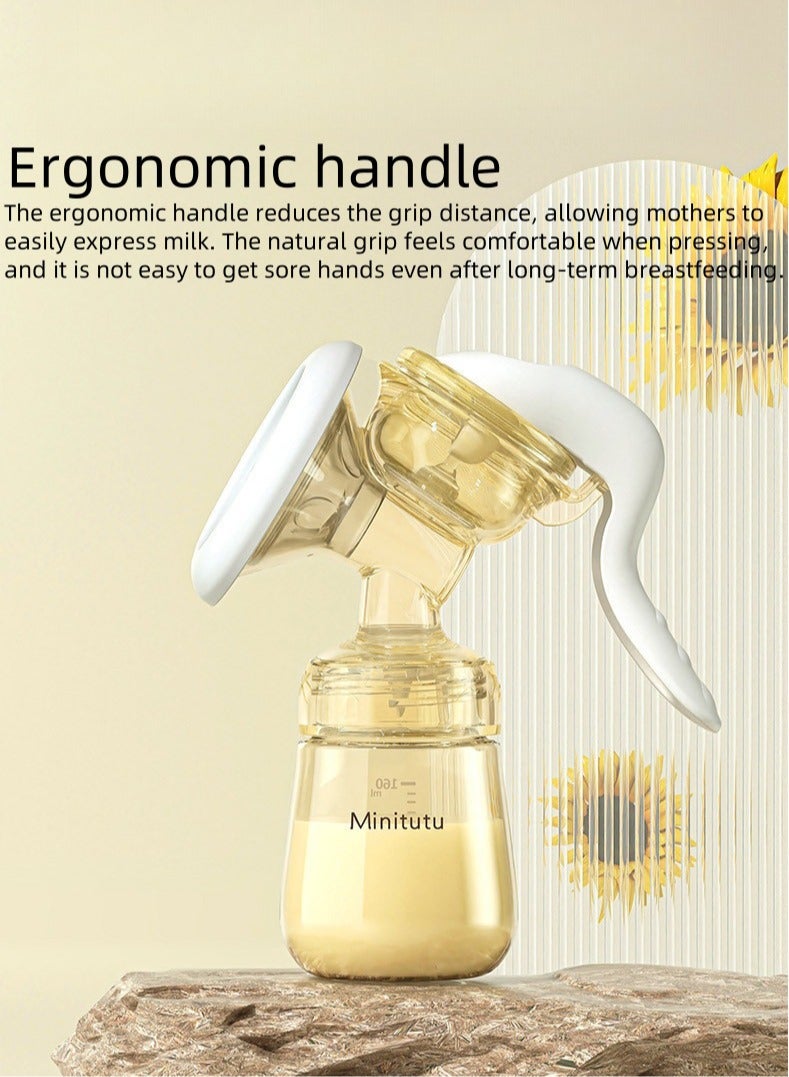 Minitutu Manual breastfeeding breast pump small portable nano antibacterial milk collector multifunctional milk bottle massage lactation - Image 2