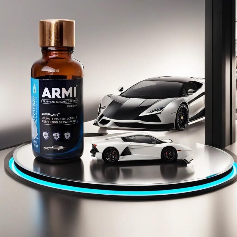 ARMI Graphene Coating For Car | Durable Paint Protection Formula | Self Cleaning | Hydrophobic Ceramic Coating | Hydrophobic Finish Spray | 30ml with free Applicator Microfibre Towel - Image 1