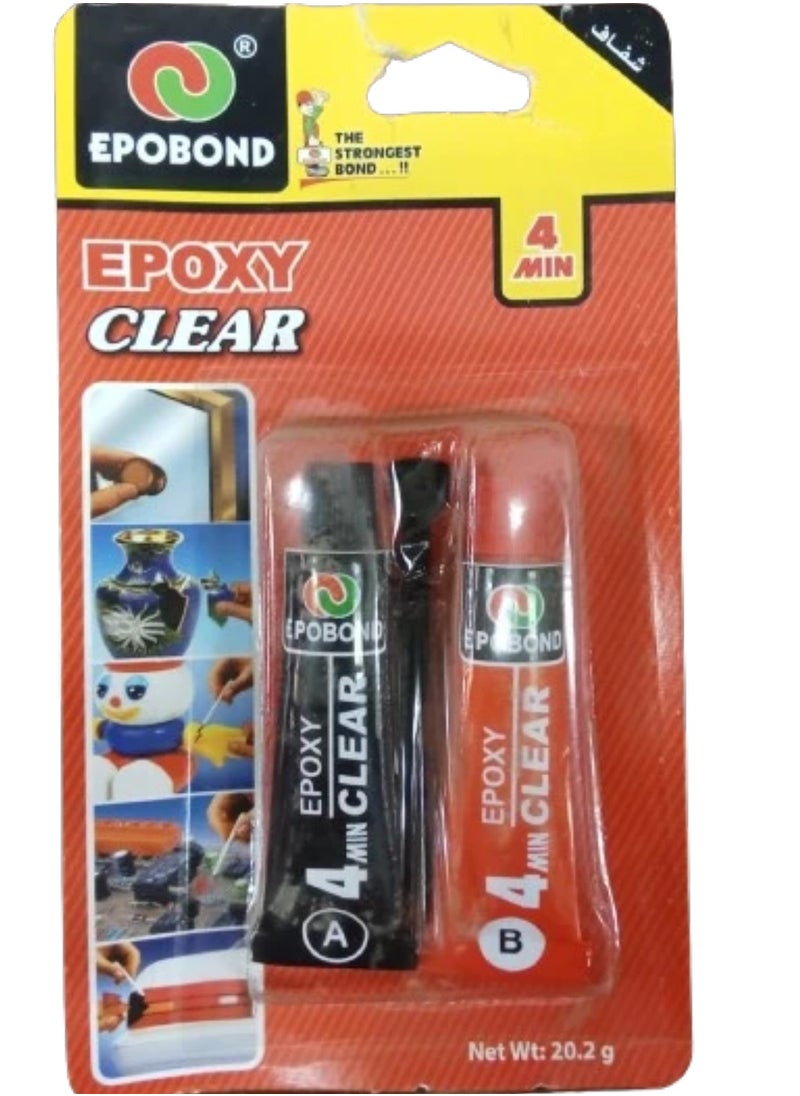 Epobond - Epoxy Clear transparent super glue for metal, crystals , marble, granite, ceramic, paper, fiberglass & concrete - Image 1
