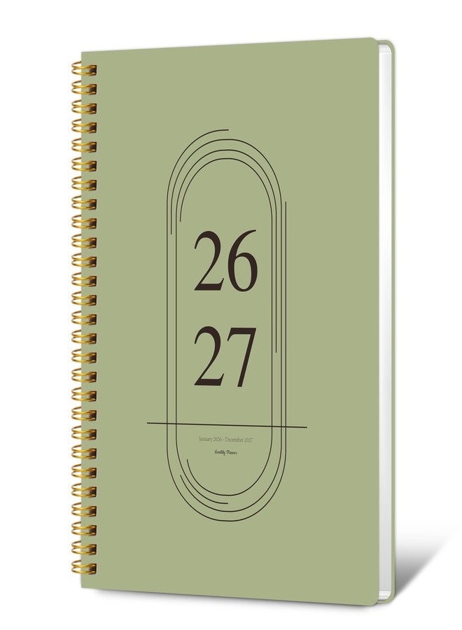 Kamoy Monthly Planner 2026-2027 - 2 Year Monthly Planner Calendar 2026-2027, Jan. 2026 - Dec. 2027, 7.3" * 9.5", 24 Months Calendar Planner with Note Pages, for Office, School Home Planning - Green - Image 1