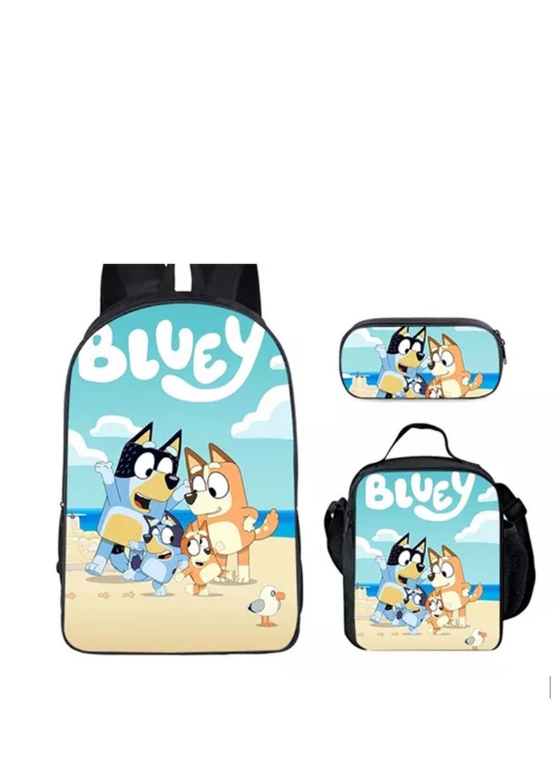 general طقم مكون من 3 قطع حقائب ظهر عائلة بلوى حقائب ظهر خفيفة الوزن حقائب وجبات حقائب أقلام حقائب ظهر لطيفة - Image 1