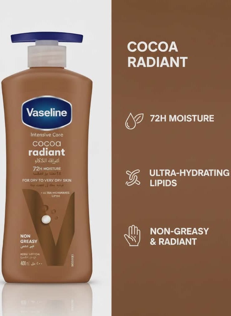 Vaseline Intensive Care Cocoa Radiant Body Lotion, 400ml - Image 3