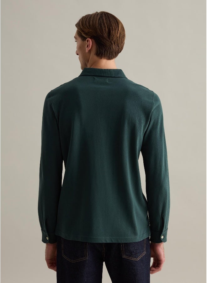 Ovs Long-sleeved polo shirt in piquet - Image 3