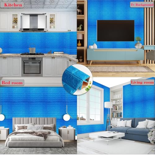 Barebeauty Wall Stickers Wallpaper PE Foam Brick Design DIY Decal (70 x 77 cm) 3D Frames PVC DIY Self Adhesive (Pack of 02) - Image 4