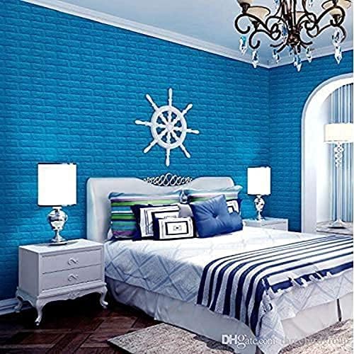 Barebeauty Wall Stickers Wallpaper PE Foam Brick Design DIY Decal (70 x 77 cm) 3D Frames PVC DIY Self Adhesive (Pack of 02) - Image 2