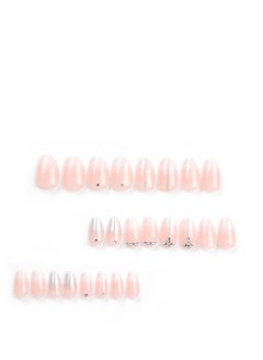 JOSQUEWNN Press On Nails Short,24pcs,Minimalist Pink Gradient Wearable Nail Tips,Stylish Glitter Short Pointed Nails For Effortlessly Elegant Fingertips!Fake Acrylic Nails With Glue Kit.  - Image 5