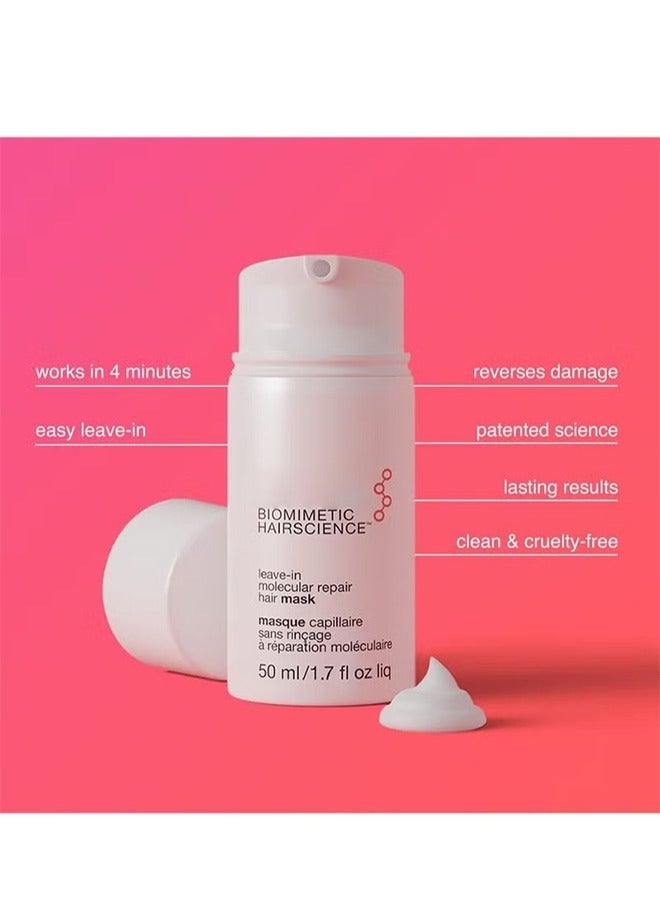 Leave-In Molecular Repair Hair Mask 50ml, 4-Minute Speed Treatment，Repair Hair Mask Damage Restore Soft Hair Deep Repair Keratin - Image 5