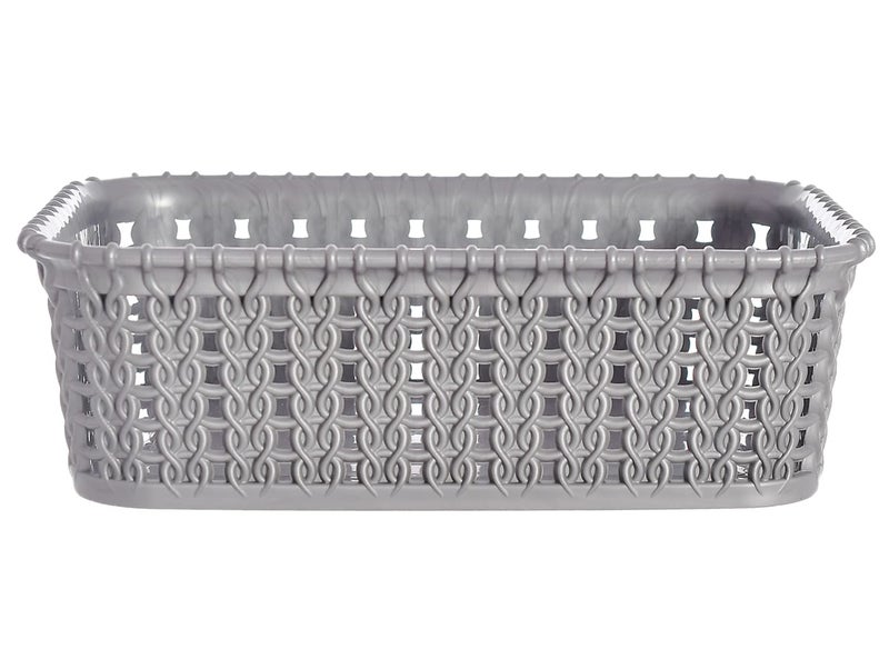 Kuber Industries Multipurposes Small M 15 Plastic Basket Organizer for Kitchen Countertops Cabinets Bathrooms Without Lid Grey 46KKM0118Standard - Image 1