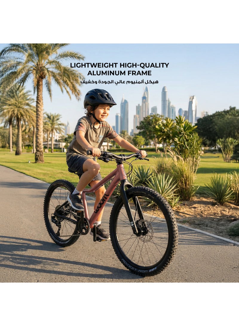 Woom OFF 5 Kids Mountain Bike|24-inch Wheels|Lightweight Aluminum Junior Bicycle|Disc Brakes|Youth Trail MTB|Terra Coppa - Image 3