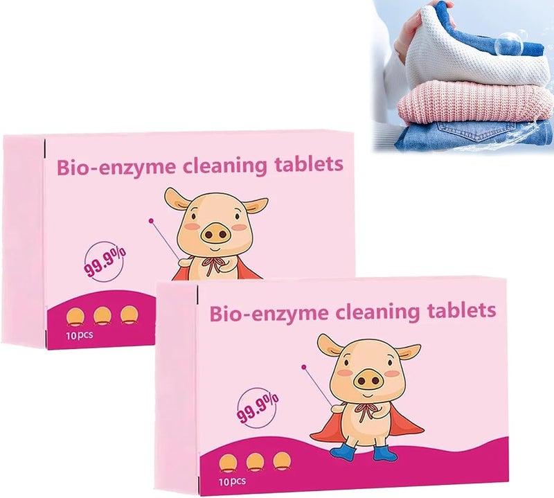 Method Multi-functional Bio-Enzyme Cleaning Tablets,Bio-Enzyme Explosive Salt,Natural Enzyme Cleaner,Multipurpose Cleaner for Clothes,Pillowcases,Curtains,Shoes (2box) - Image 1