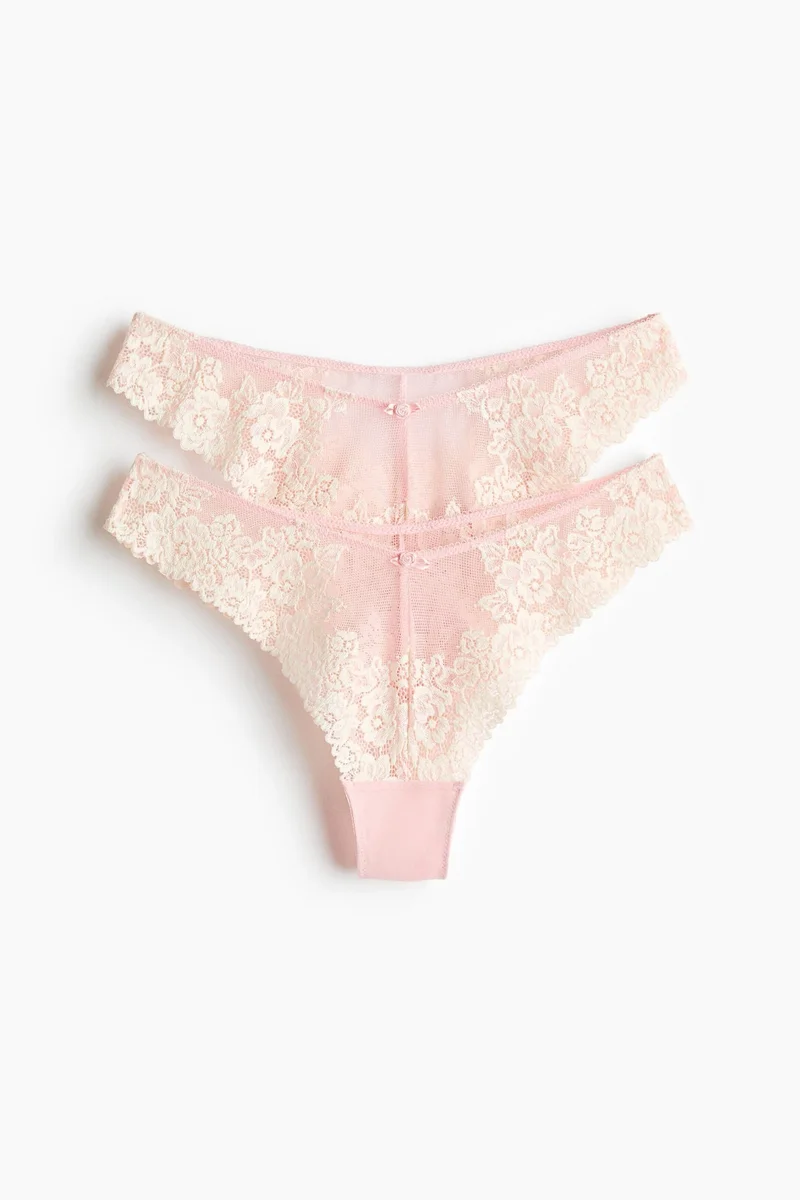H&M 2-pack lace Brazilian briefs