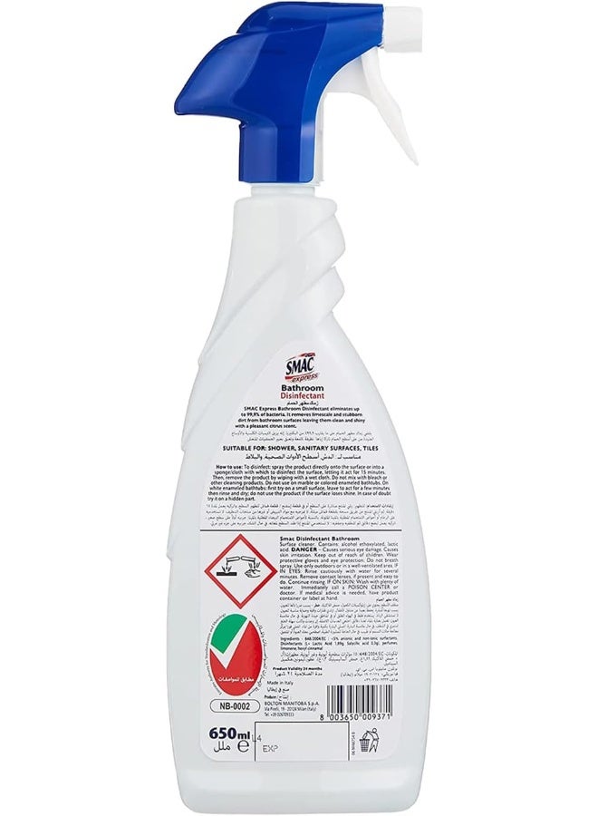 Smac Express Bathroom Disinfectant Spray (650ml x 2) - Image 3