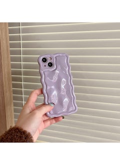 Solid Color Electroplated Water Corrugated IPhone16promax Phone Case Apple 15/14 16e Advanced Sense-Color:xym Wave Meteorite Cream Purple-Applicable Model:15pro Max (without Packaging)