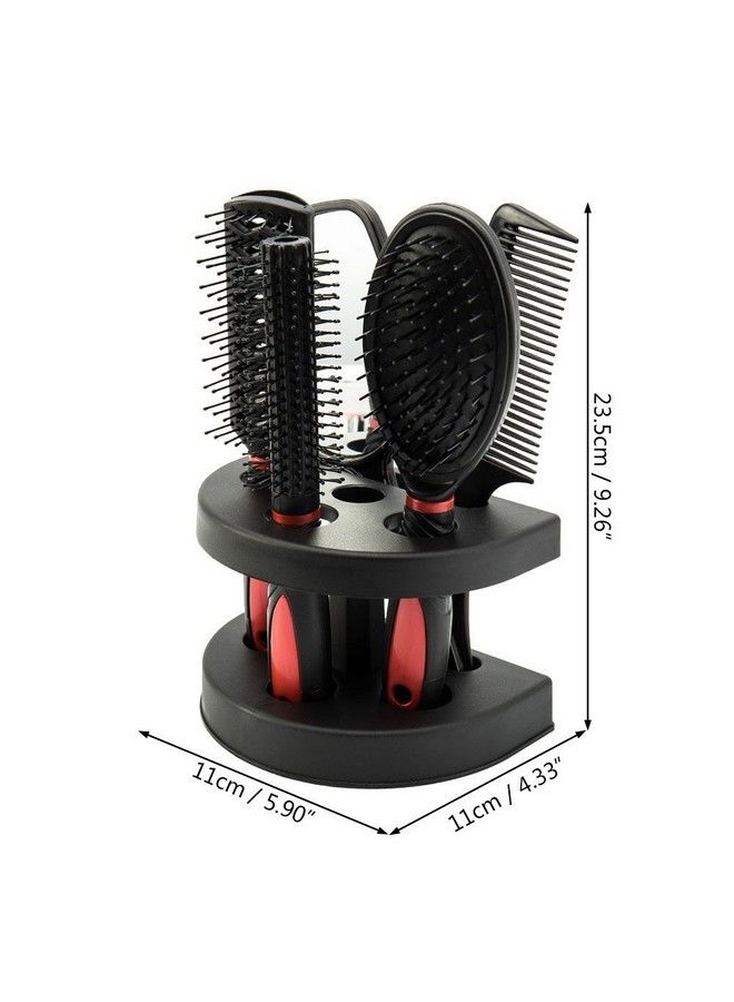 Healthcom Set Of 5 Hair Combs Set Professional Salon Hair Cutting Brushes Sets Salon Hairdressing Styling Tool Mirror And Holder Stand Set Dressing Comb Kits For Women And Menred - Image 3