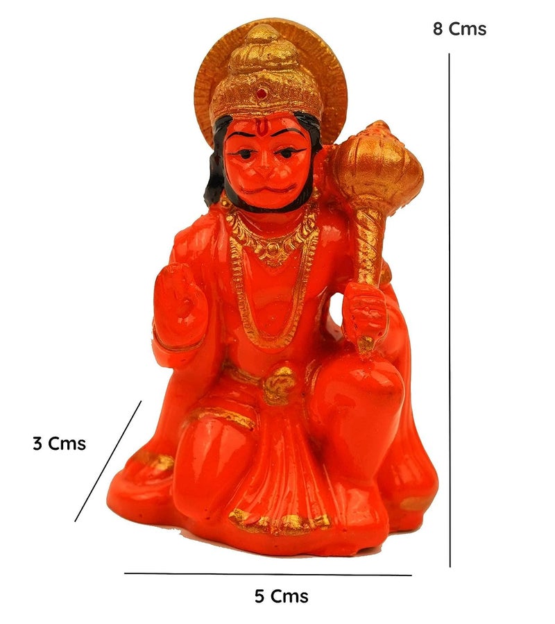 Servdharm Hanuman Ji Murti Blessing with Gada Sitting Lord Balaji Bajrangbali Sankat Mochan Bhagwan Idol for Temple Car Dashboard Home Decor Statue Gifts (White), 8 x 5 cm - Image 5