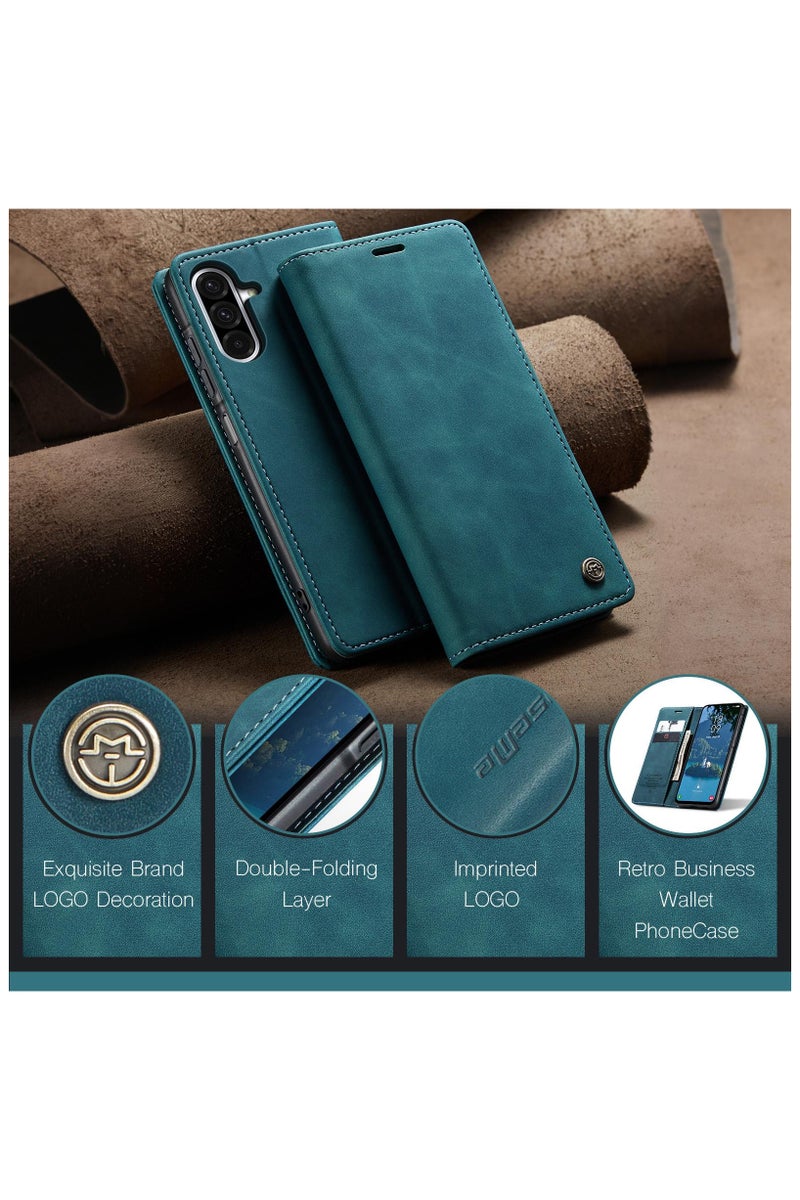 CaseMe Samsung Galaxy A36 5G Wallet Case Book Folding Flip Folio Case with Magnetic Kickstand Card Slots Protective Cover - Green - Image 5