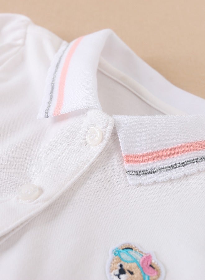 KUYEEBEAR KUYEEBEAR Girls' Summer Preppy Style Short Sleeve Polo Shirt  - Image 3