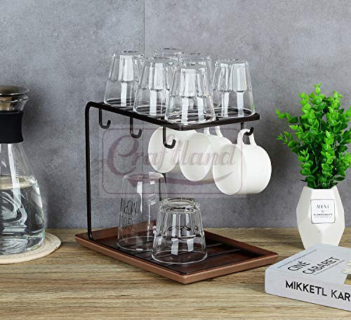 Craftland Metal Tea/Coffee Cup/Mug/Plate Holder Stand Hanger Organizer for Kitchen/Cabinet & Dining Table- 6 Hooks,Black - Image 3