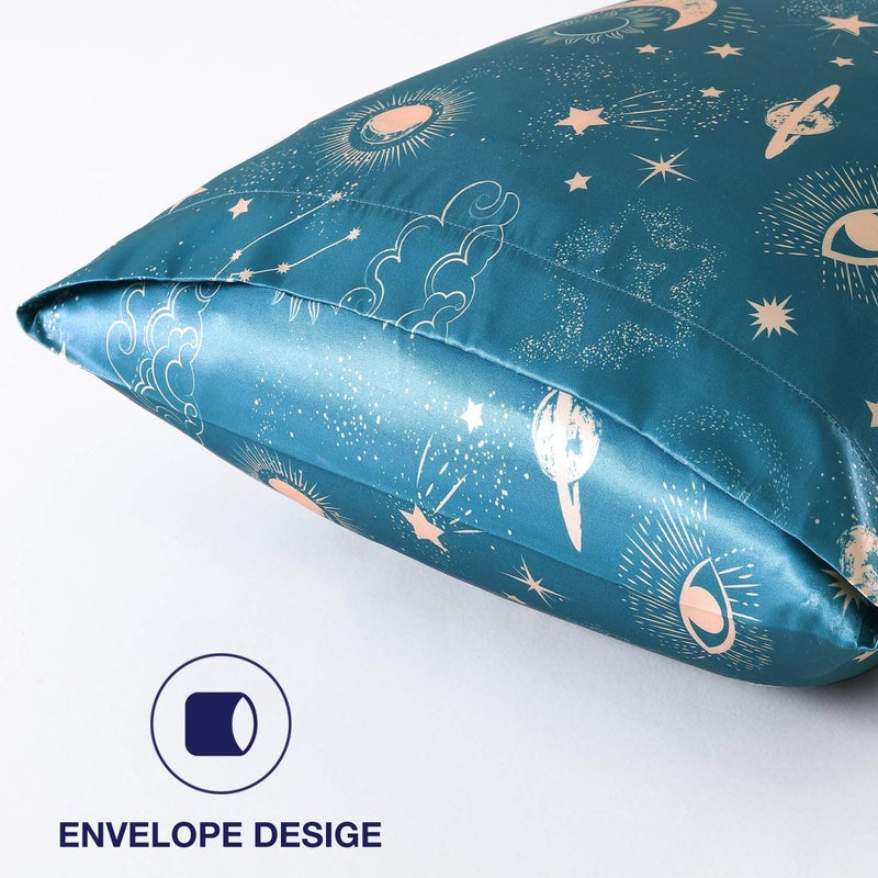 EXQ Home Satin Pillowcase for Hair Printed Sun Pillowcase Body Pillow Pillowcase, Super Soft Silky Body Pillow Cover Similar to Silk Pillow Cases, Gifts for Women Men (20x54 inches) - Image 3