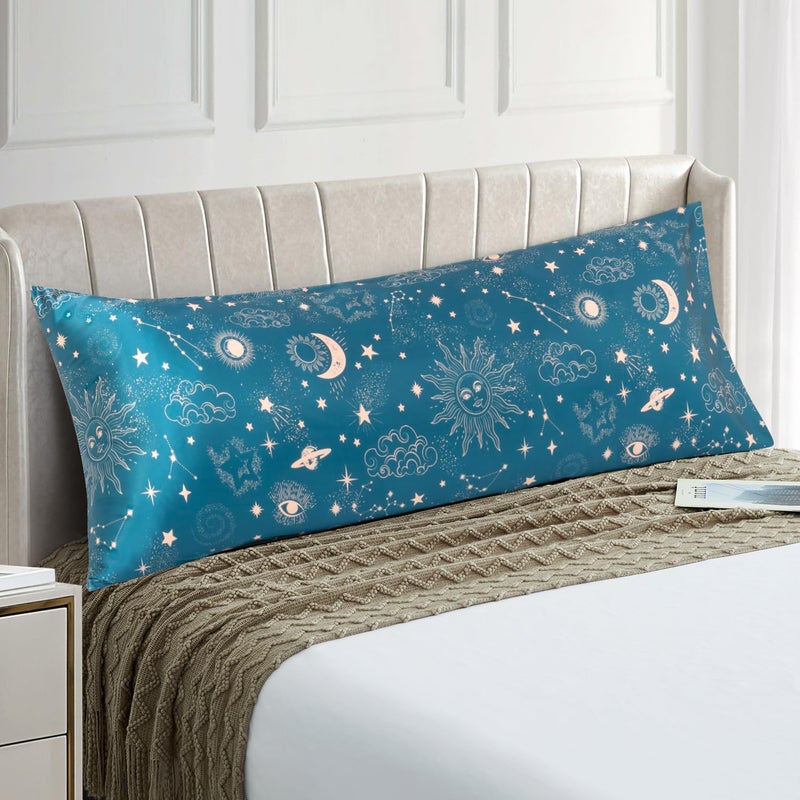 EXQ Home Satin Pillowcase for Hair Printed Sun Pillowcase Body Pillow Pillowcase, Super Soft Silky Body Pillow Cover Similar to Silk Pillow Cases, Gifts for Women Men (20x54 inches) - Image 1