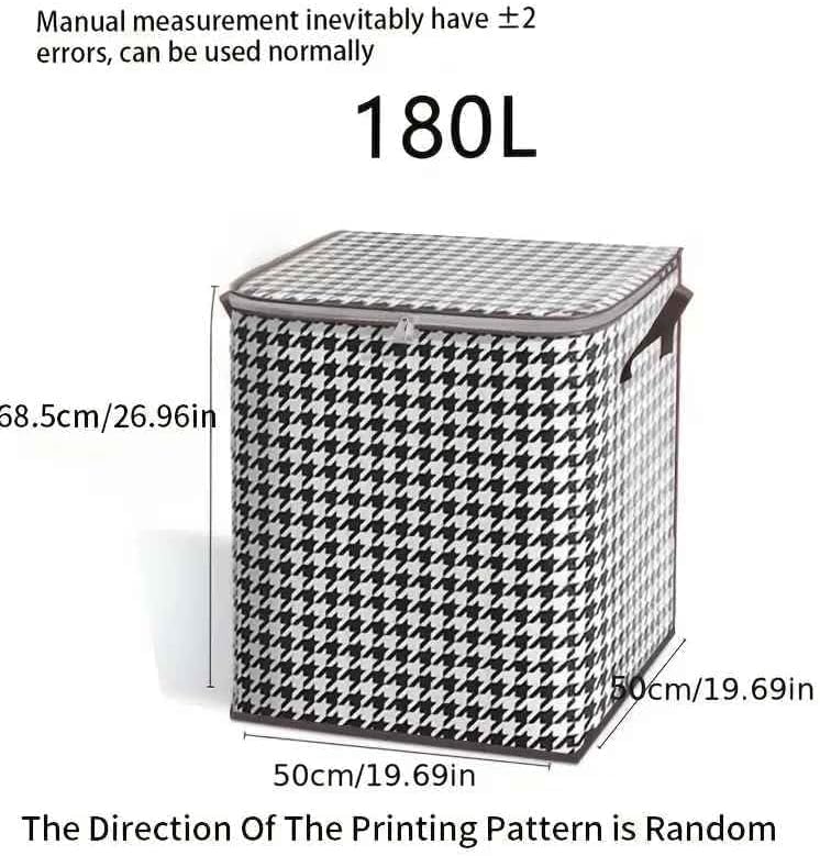 FIRAWER Multipurpose Collapsible Storage Bag Laundry Baskets Laundry Bins Hamper With Handle Lid Quilt Storage Bag Closet Organizer Box Wardrobe Organizer Pack of 1 Multicolor 180L - Image 3