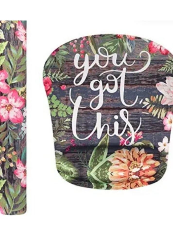 LOULUEN Printed Mouse Pad And Keyboard Wrist Pad Set