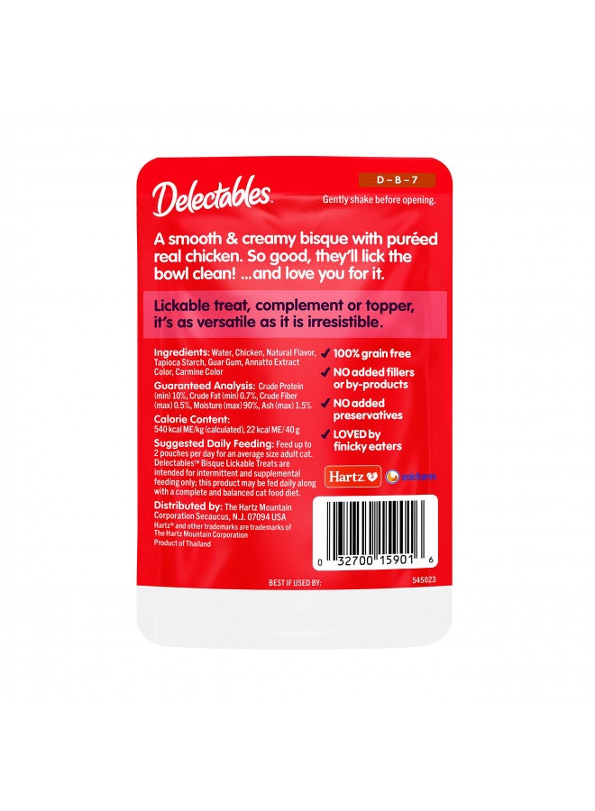Hartz Delectables Non-Seafood Bisque Lickable We Cat Treats for Adults & Senior Cats, Chicken (Pack of 12) - Image 1