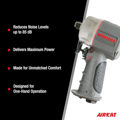 AIRCAT Pneumatic Tools 1076-XL 3/8-Inch NITROCAT Composite Compact Impact Wrench : Low Weight Power Impact Wrench : Tool for Automotive Improvement & Maintenance - Image 5