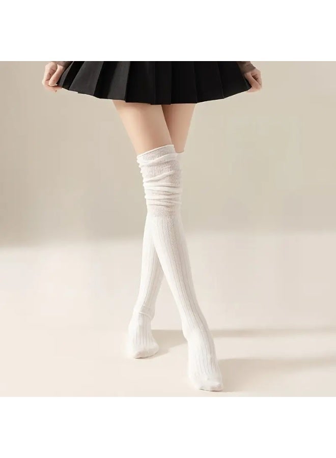 مرفا جوارب تدفئة تصل إلى الفخذ (أبيض) - Image 1